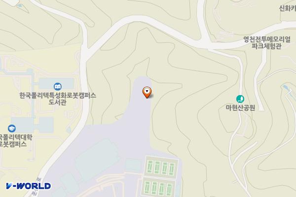 시민궁도장 부설주차장 위치 지도 — 경상북도 영천시 운동장로 96