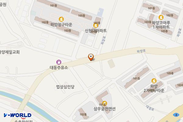 하양청구타운아파트 남측 위치 지도 — 경상북도 경산시 하양읍 동서리 644-2