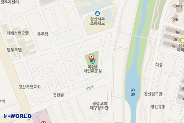 옥산4공원(전면) 위치 지도 — 경상북도 경산시 옥산동 750