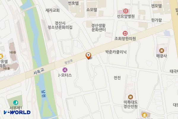 옹달샘식품 동측 위치 지도 — 경상북도 경산시 서상동 91