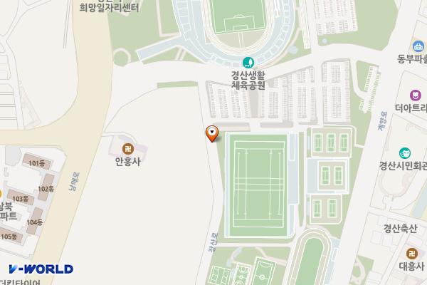 럭비구장 서측 위치 지도 — 경상북도 경산시 상방동 68-1
