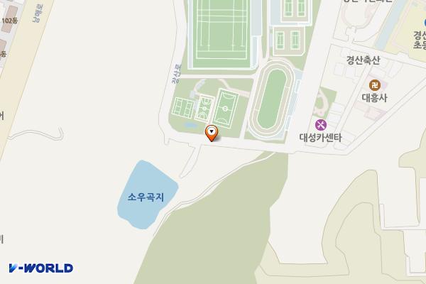 풋살구장 남측 위치 지도 — 경상북도 경산시 상방동 281-3