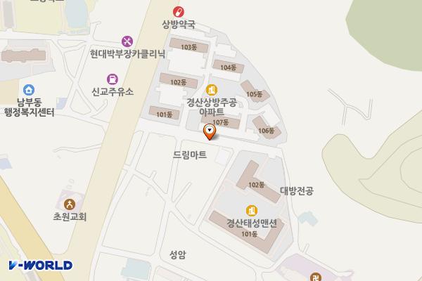 상방동 태성아파트 진입로 위치 지도 — 경상북도 경산시 상방동 143-1