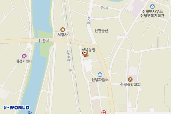 신녕면교류센터 부설주차장 위치 지도 — 경상북도 영천시 신녕면 본관시장길 34