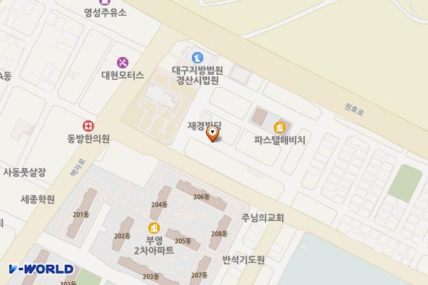 경산세무서 뒷편 위치 지도 — 경상북도 경산시 사동 682