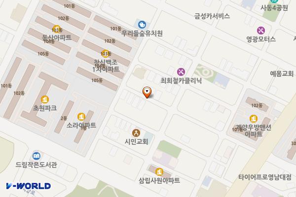 소라아파트 동측 위치 지도 — 경상북도 경산시 사동 627