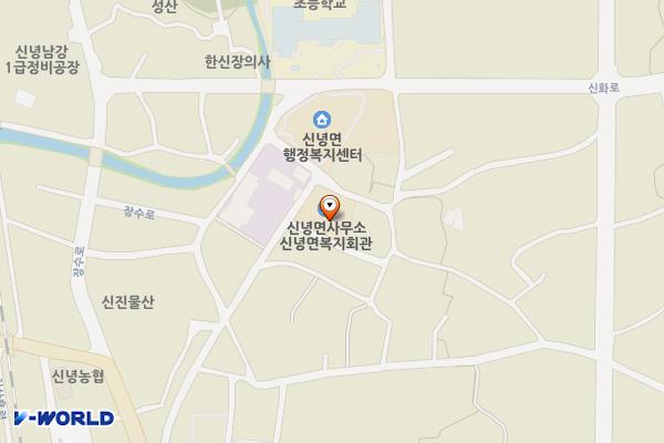 신녕면복지회관 부설주차장 위치 지도 — 경상북도 영천시 신녕면 화성중앙길 28