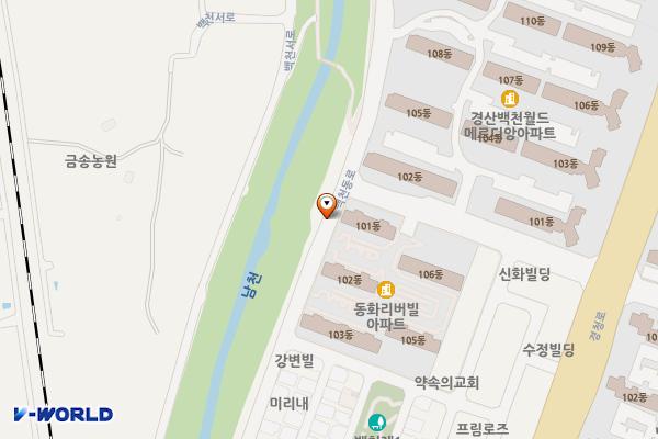 백천동로 위치 지도 — 경상북도 경산시 백천동 600