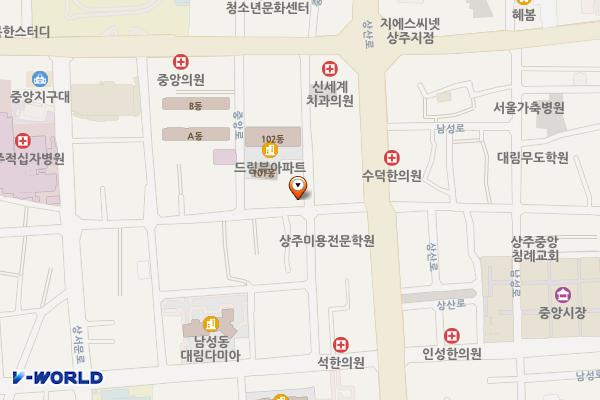 남성동쌈지공영주차장 위치 지도 — 경상북도 상주시 남성동 14-7