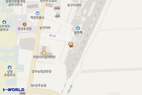 상주기차역공영주차장 위치 지도 — 경상북도 상주시 남문1길 24