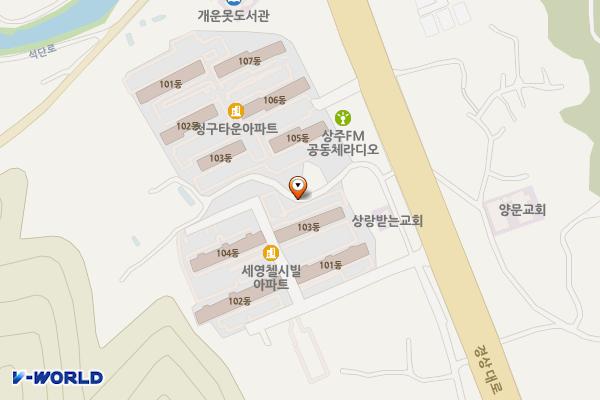 청구아파트옆공영주차장 위치 지도 — 경상북도 상주시 신봉동 산 34