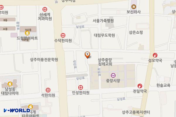 중앙시장공영주차장 위치 지도 — 경상북도 상주시 상산로 256-25