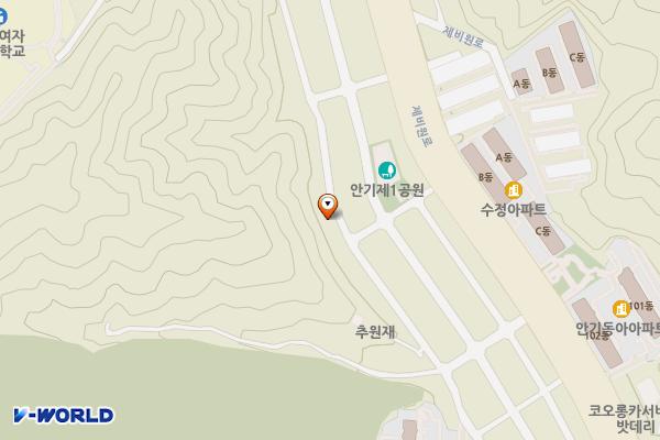안기동 소백경로당 주변 마을공동주차장 위치 지도 — 경상북도 안동시 안기동 242-98