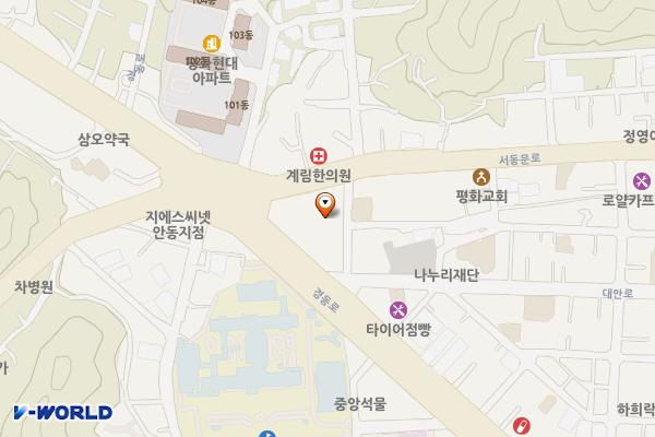 태화동 태화오거리주변 마을공동주차장 위치 지도 — 경상북도 안동시 태화동 196-14