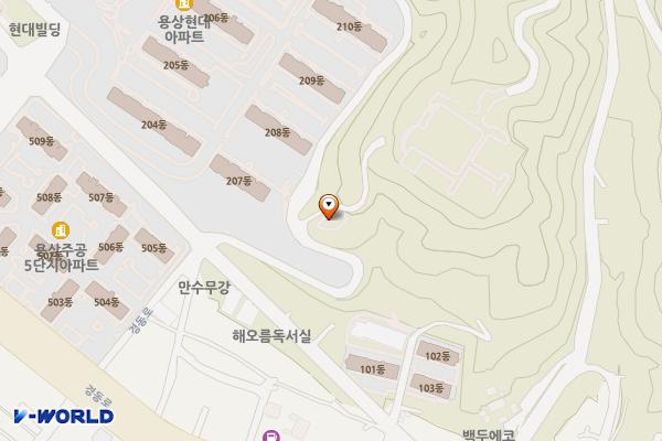 용상동(현대2차동편) 마을 공동 주차장 위치 지도 — 경상북도 안동시 용상동 600-23