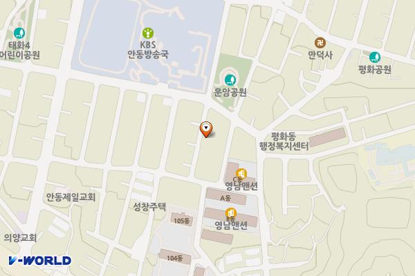 평화동(적십자앞) 마을공동주차장 설치공사 위치 지도 — 경상북도 안동시 평화동 395-51