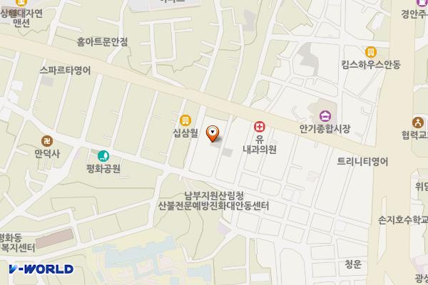 평화동 평화윗길 마을공동주차장 위치 지도 — 경상북도 안동시 평화동 108-67