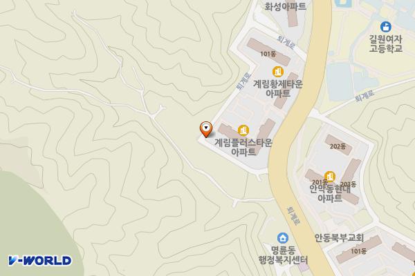 안막동 계림플러스 주변 마을공동주차장 위치 지도 — 경상북도 안동시 안막동 산138-1