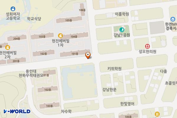 현진2차 앞 위치 지도 — 경상북도 안동시 정하동 637-14
