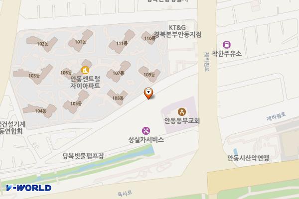평생학습관 앞쪽 위치 지도 — 경상북도 안동시 당북동 370-5