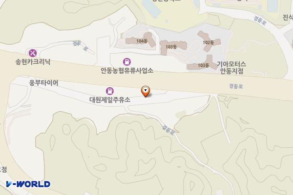 안동터미널제2주차장 위치 지도 — 경상북도 안동시 송현동 611-3
