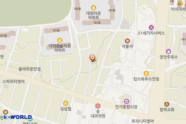 안기동 한화1길 마을공동주차장 위치 지도 — 경상북도 안동시 안기동 134-3