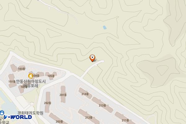 용상동 현대아파트 주변 마을공동주차장 위치 지도 — 경상북도 안동시 용상동 산59-3