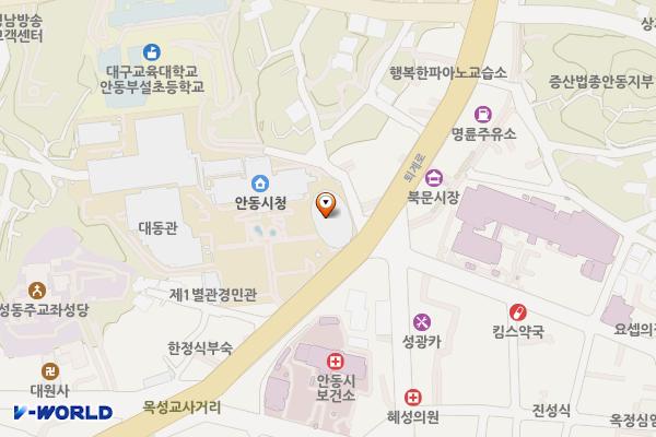 안동시청 부설주차장 위치 지도 — 경상북도 안동시 퇴계로 115(명륜동)