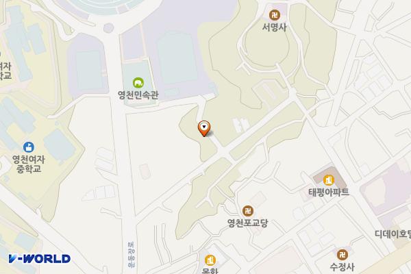 영천예술창작스튜디오 부설주차장 위치 지도 — 경상북도 영천시 교촌동 300-4
