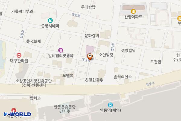 구산림청앞-대안로 노상유료 위치 지도 — 경상북도 안동시 운흥동 297