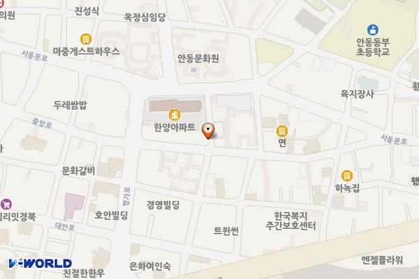 서울식당앞-중앙로 노상유료 위치 지도 — 경상북도 안동시 동부동 454