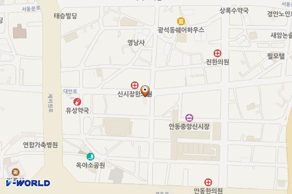 중앙시장6-대안로 노상유료 위치 지도 — 경상북도 안동시 옥야동 289-14