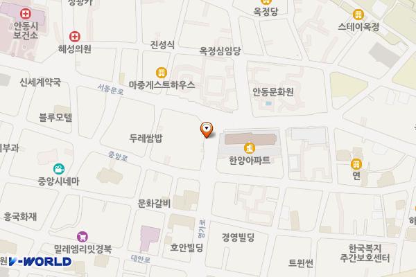 김재왕내과앞 노상유료 위치 지도 — 경상북도 안동시 동부동 453-1