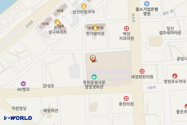 영천공설시장 부설주차장 위치 지도 — 경상북도 영천시 시장4길 30