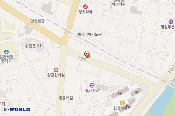 황금시장 ~ 한신아파트 앞 위치 지도 — 경상북도 김천시 황금동 111-5