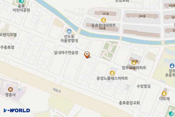 충효동 녹지길 노상주차장 위치 지도 — 경상북도 경주시 충효녹지길 44-20(충효동)