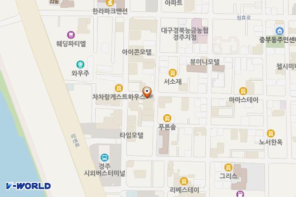 시외버스터미널 노상주차장 위치 지도 — 경상북도 경주시 노서동 181-1