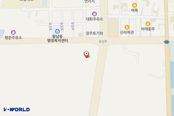 황리단길 공영주차장 위치 지도 — 경상북도 경주시 사정동 175-2