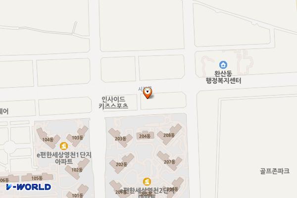 완산2 임시공영주차장 위치 지도 — 경상북도 영천시 완산동 1416