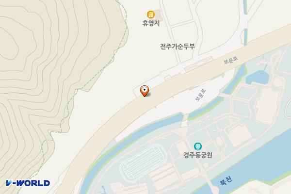 북군동 제2공용주차장 위치 지도 — 경상북도 경주시 북군동 188-2