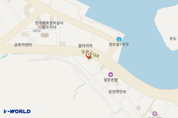 완도군 공용주차장 위치 지도 — 전라남도 완도군 완도읍 장보고대로 256-1