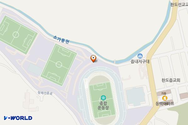 완도군 공용주차장 위치 지도 — 전라남도 완도군 완도읍 가용리 50-18(공설운동장앞)