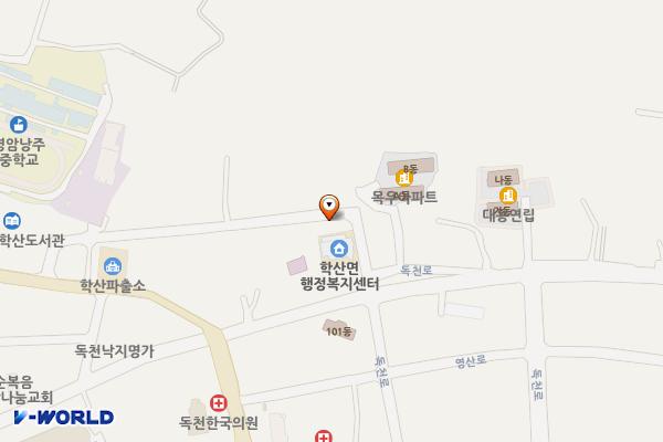 학산면사무소 위치 지도 — 전라남도 영암군 학산면 독천로 193-1