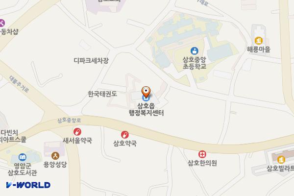삼호읍사무소 위치 지도 — 전라남도 영암군 삼호읍 중앙촌길 32