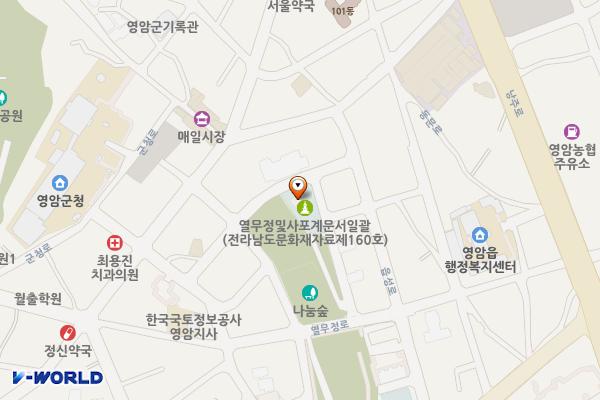 동무리 임시주차장 위치 지도 — 전라남도 영암군 영암읍 열무정로 27