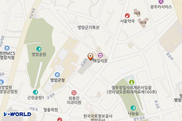 영암읍 매일시장 주차장 위치 지도 — 전라남도 영암군 영암읍 동무리 154-1