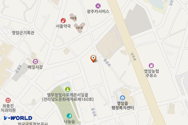 영암읍 5일시장 주차장 위치 지도 — 전라남도 영암군 영암읍 동무리 39