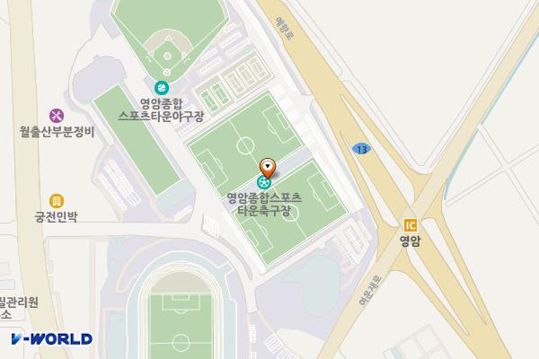 종합스포츠타운(인조잔디축구장) 위치 지도 — 전라남도 영암군 영암읍 낭주로 202-1