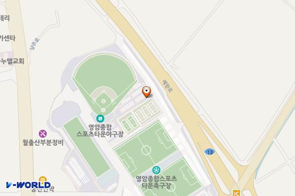 종합스포츠타운(테니스장) 위치 지도 — 전라남도 영암군 영암읍 낭주로 202-3