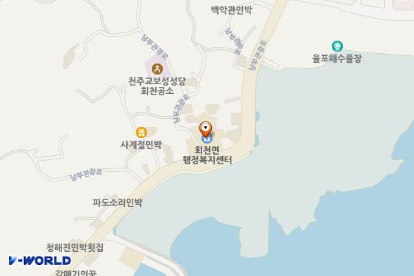 회천면사무소주차장 위치 지도 — 전라남도 보성군 회천면 남부관광로 2295